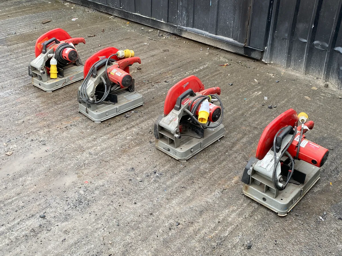Choice of 4 Milwaukee CHS355 Chop Saws - Image 3