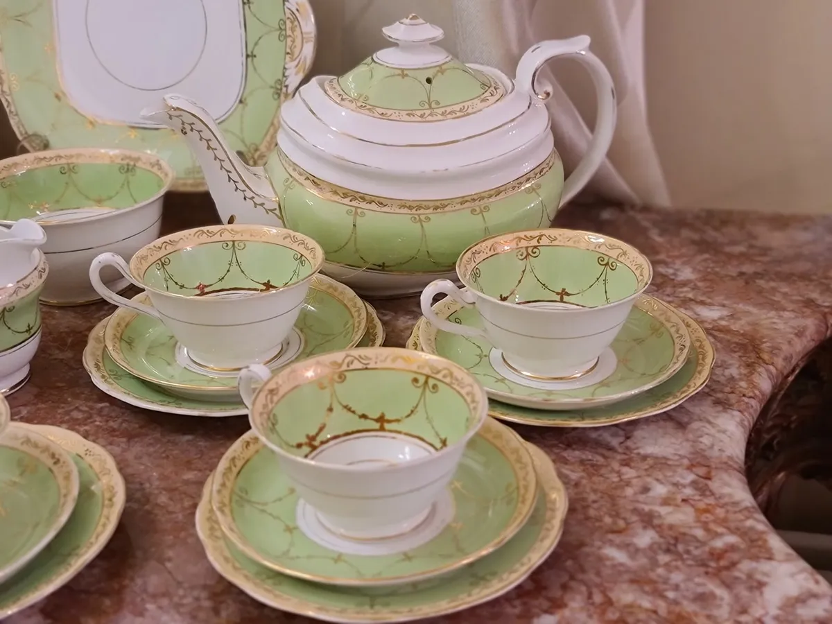 Selection of antique and vintage teasets