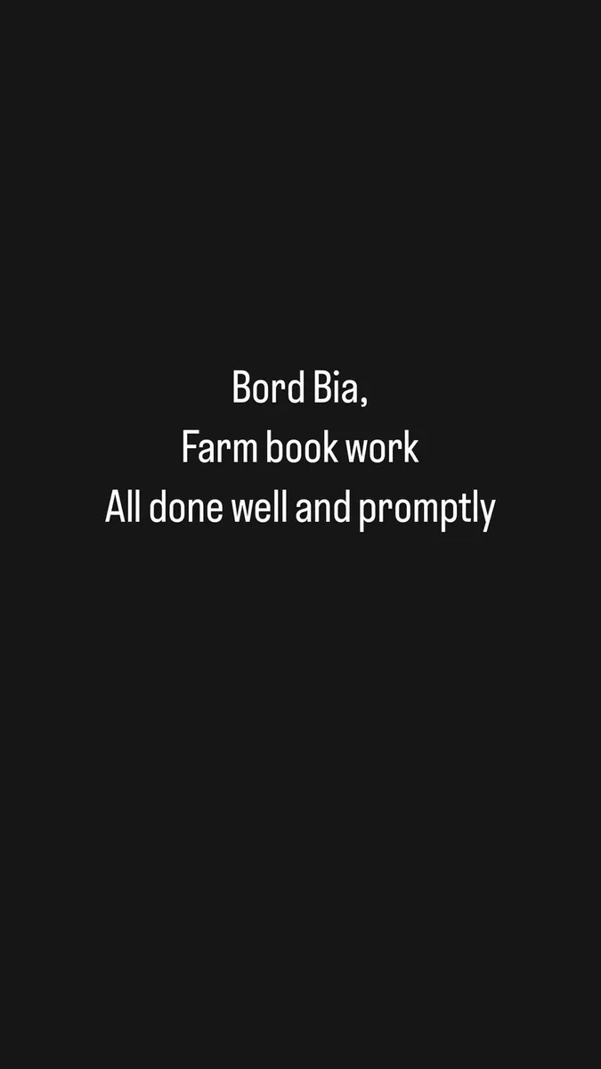 Farm book work, Bord Bia