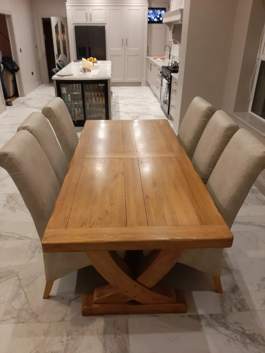 Solid Oak Table With 6 Chairs - Image 3