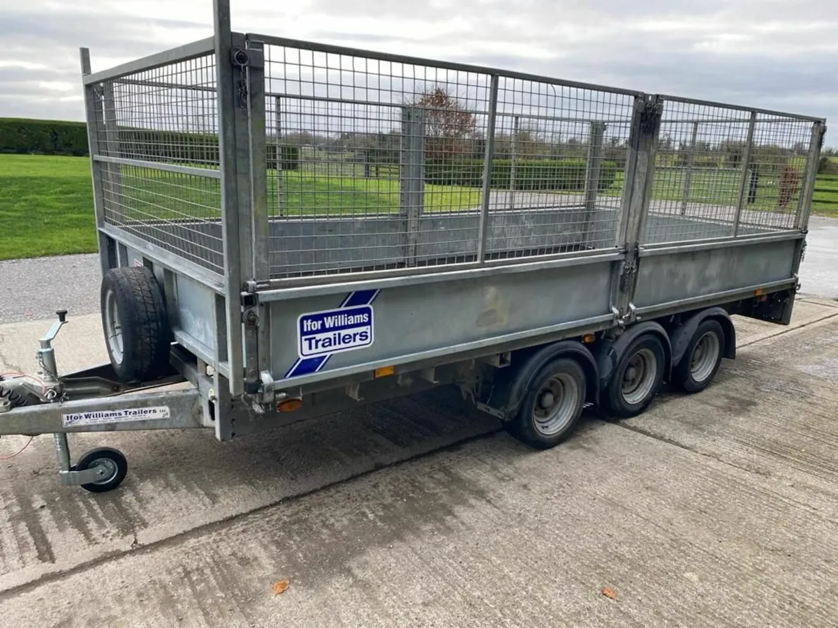 Ifor Williams 14ft Flatbed Trailer with Mesh Sides