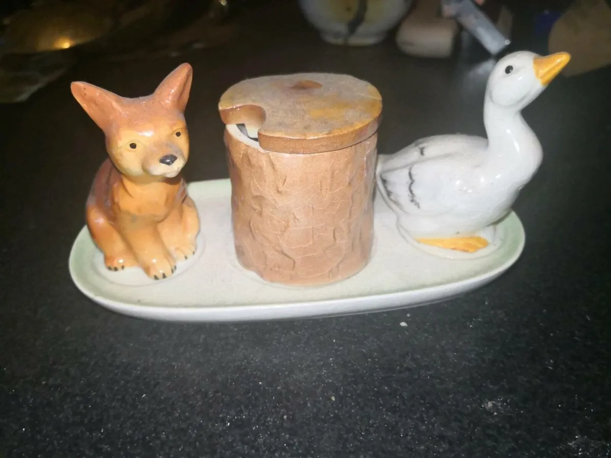 Hummel 1957 goose and fox salt & pepper - Image 1