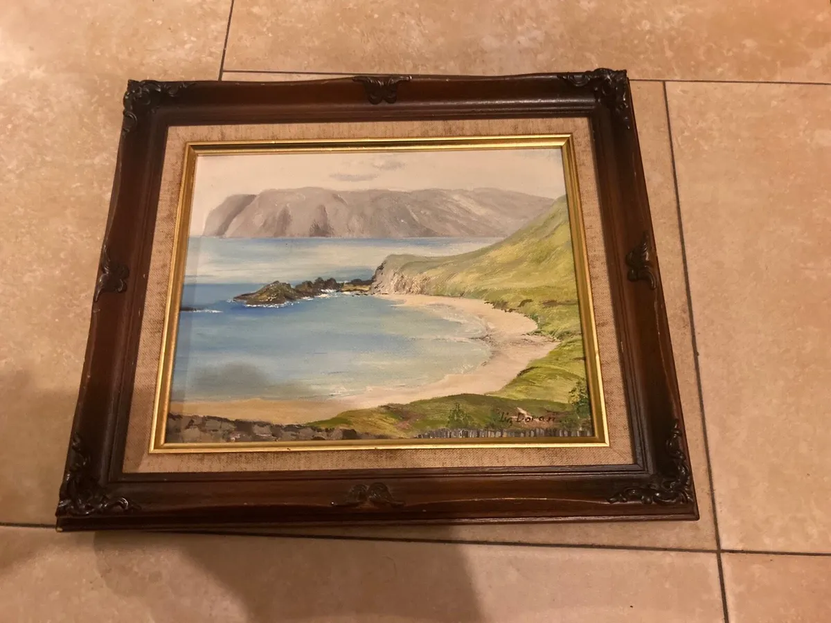 Oil painting Antrim coast road liz Doran