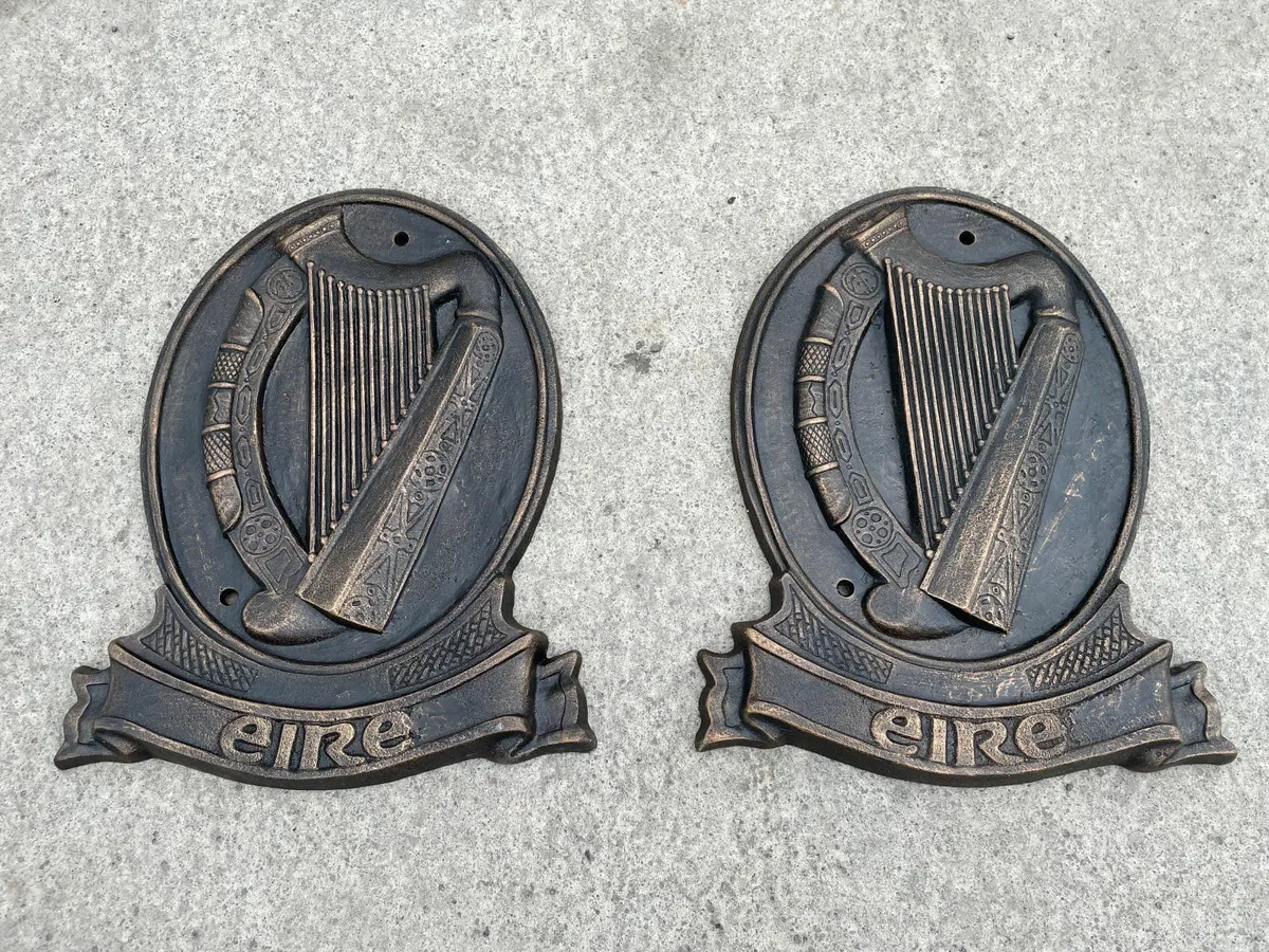 Cast iron Eire harp