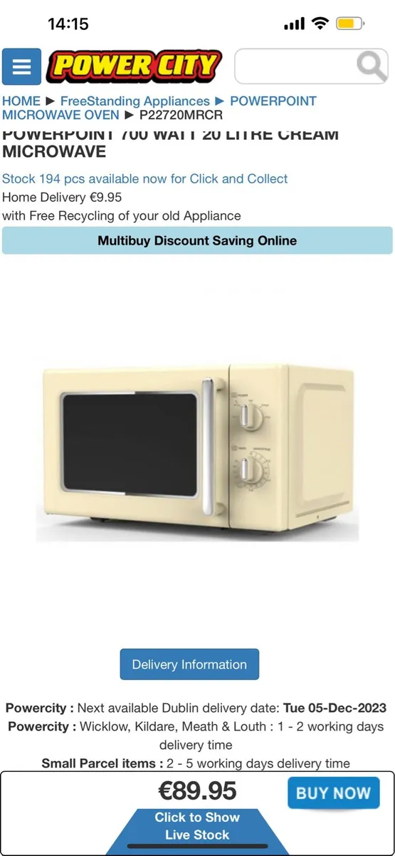 PowerPoint vintage style cream Microwave (New) - Image 4
