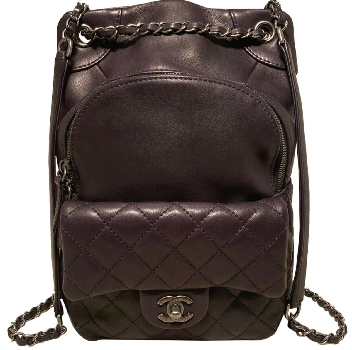 Chanel Medium Lambskin Drawstring Flap Backpack - Image 1