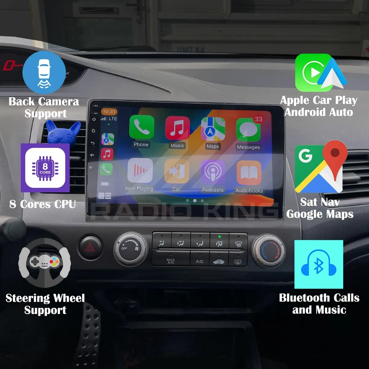 PREMIUM CARPLAY HONDA CIVIC ANDROID AUTO STEREO - Image 1