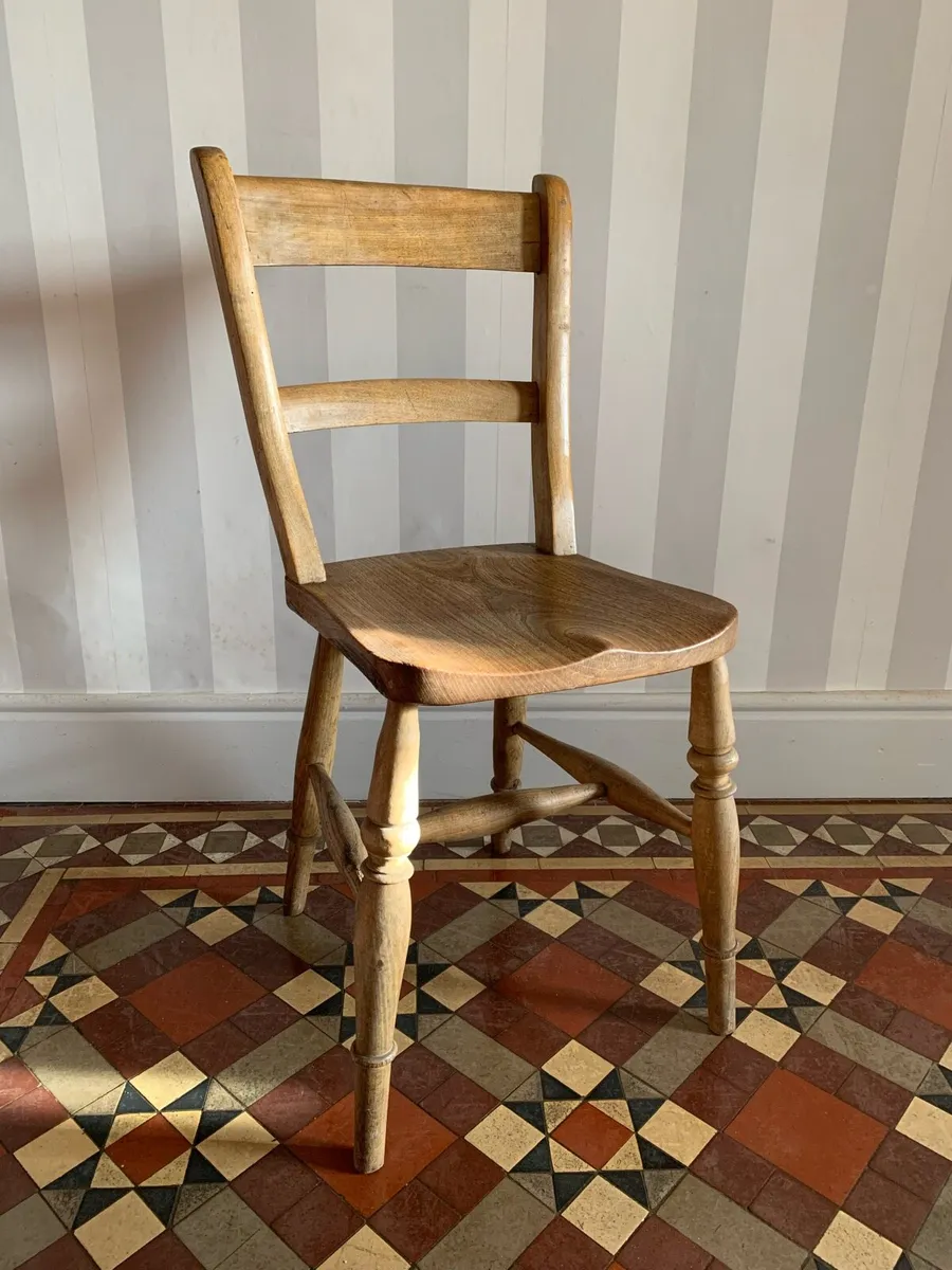 Vintage solid ash country kitchen chair.