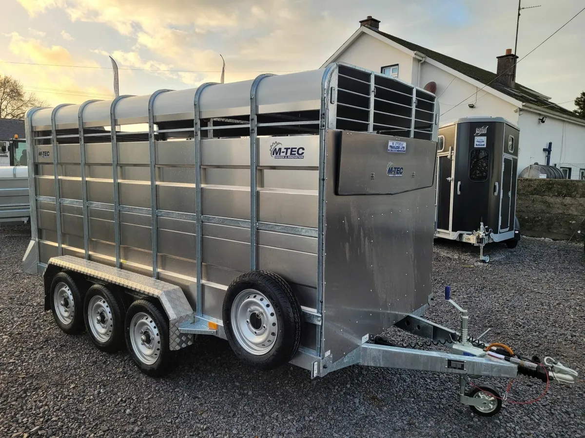 M-TEC  14' x 6' TRI AXLE CATTLE TRAILER - Image 2