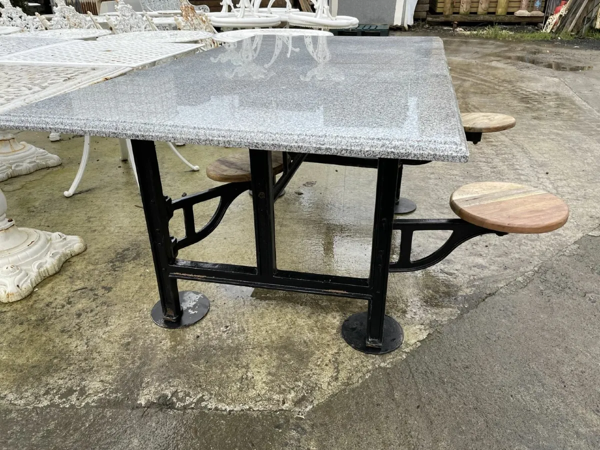 4 Seater Garden Table with Granite Top - Image 2