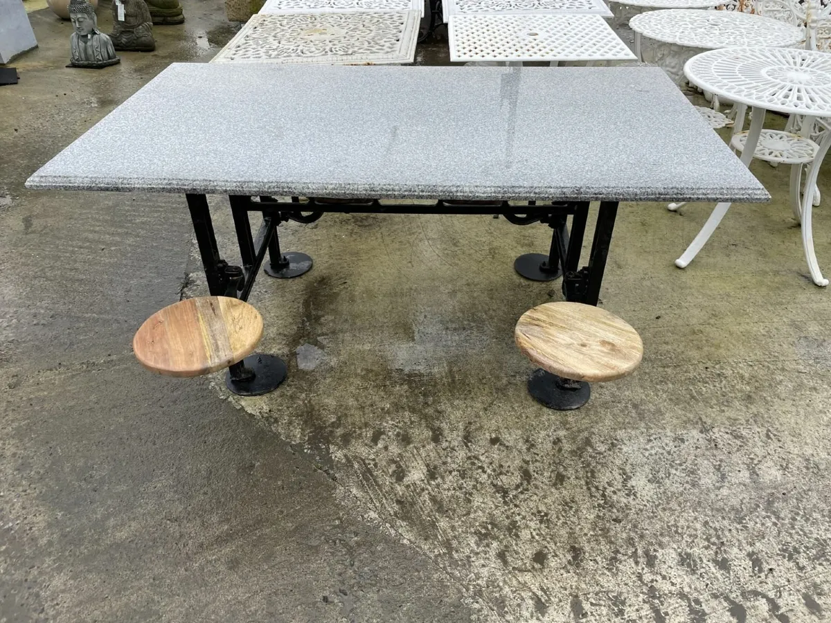 4 Seater Garden Table with Granite Top - Image 3