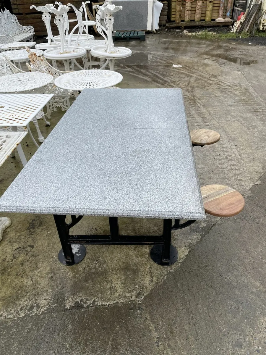 4 Seater Garden Table with Granite Top - Image 4