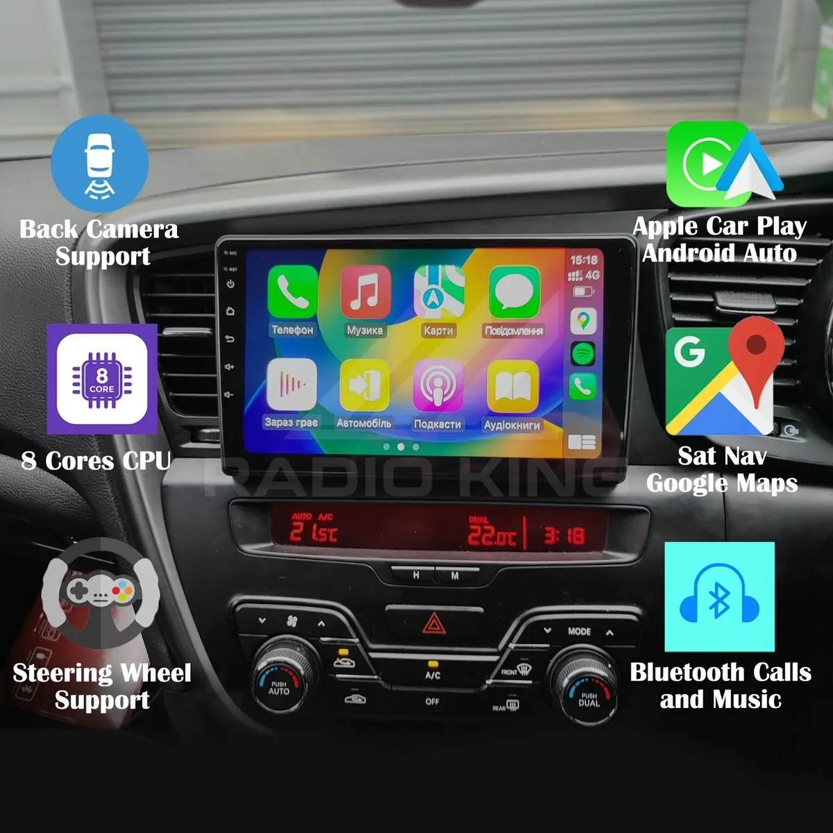 PREMIUM CARPLAY KIA OPTIMA ANDROID AUTO STEREO - Image 1