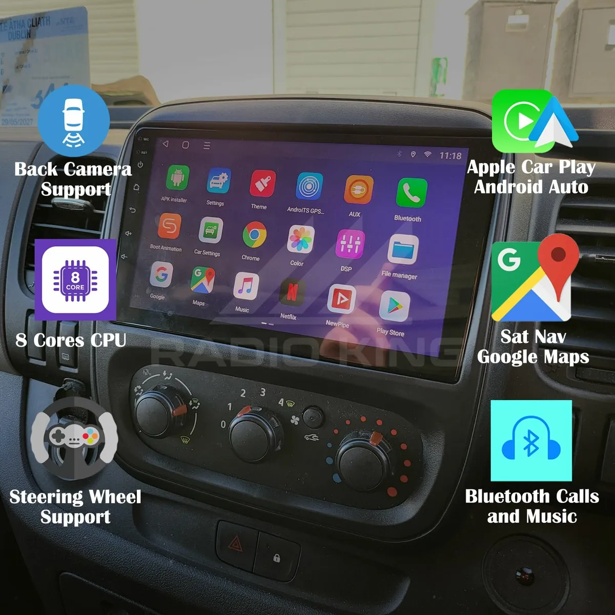 PREMIUM CARPLAY RENAULT TRAFIC ANDROID AUTO STEREO - Image 1