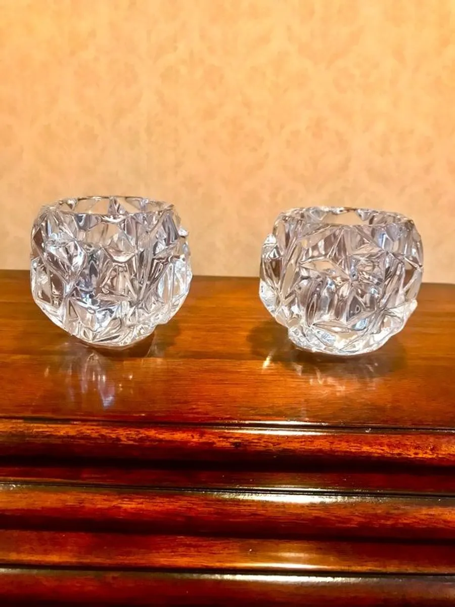 Tiffany & Co. Cut crystal candle holders