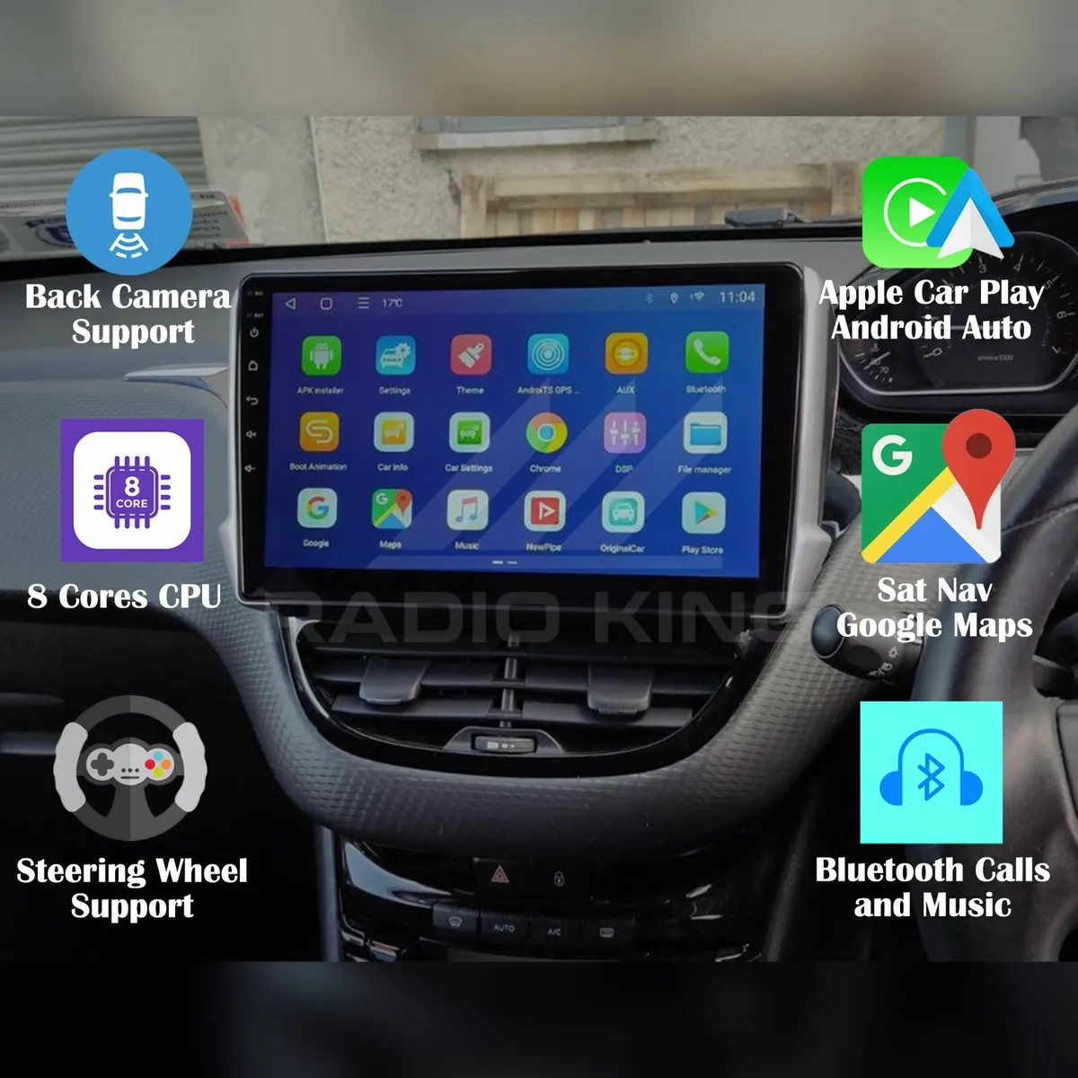 PREMIUM CARPLAY PEUGEOT 208 ANDROID AUTO STEREO - Image 1