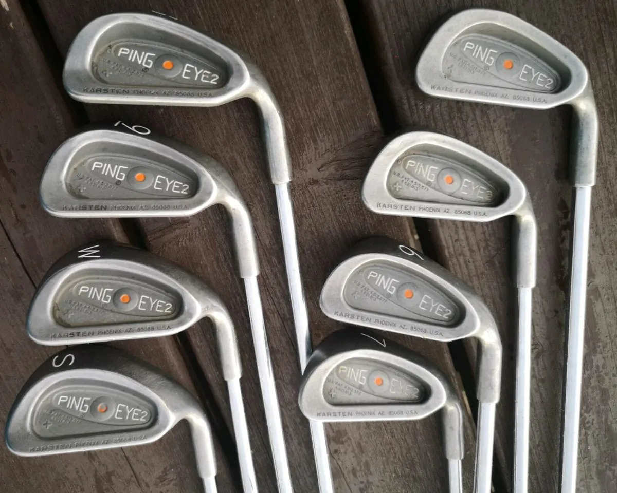 Vintage Ping Eye 2 Irons orange dot stiff 3-SW - Image 1