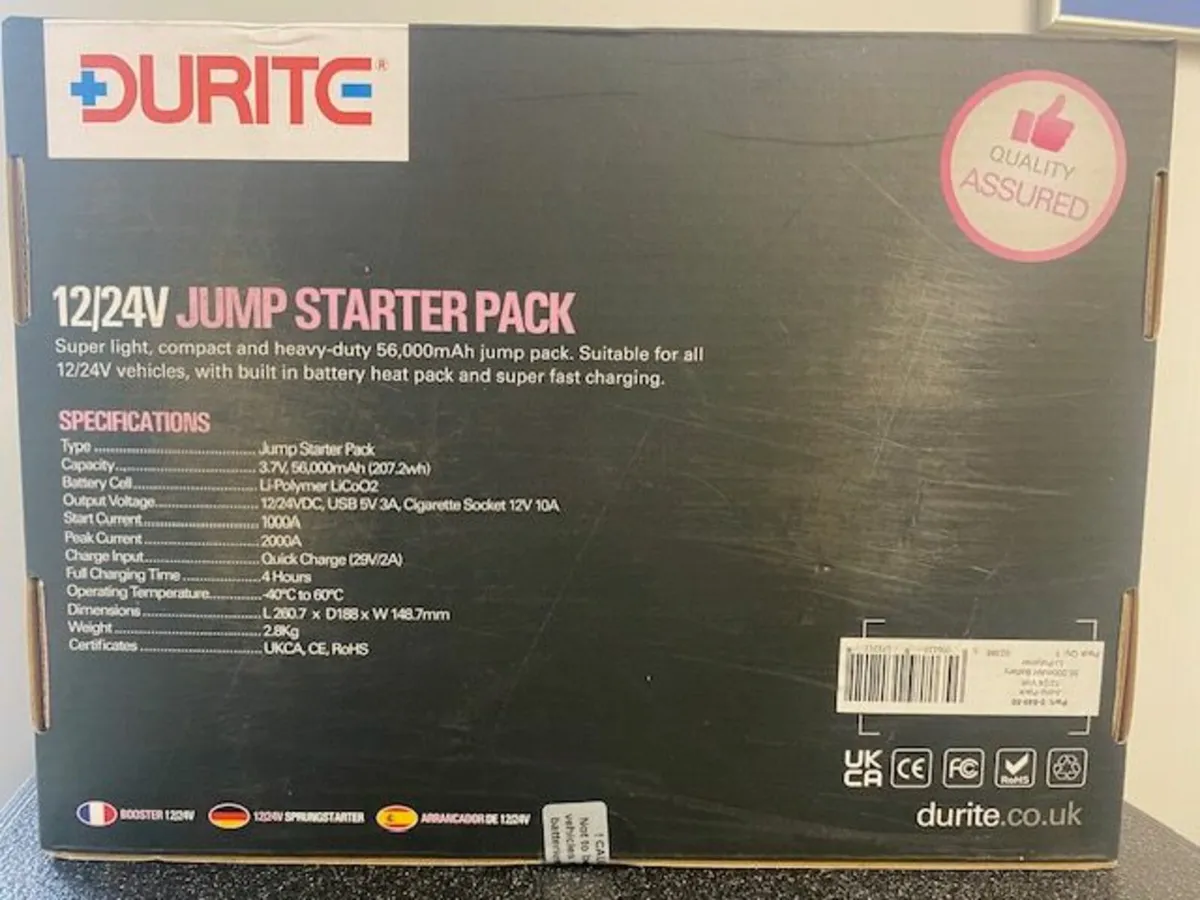 Durite 12-24 V Jump Starter Pack - Image 2