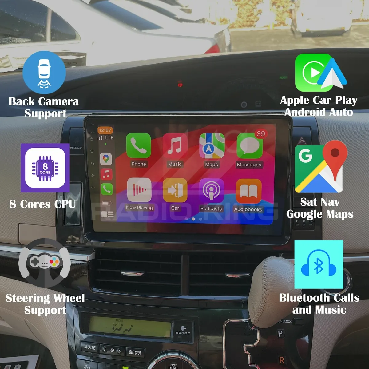 PREMIUM CARPLAY TOYOTA ESTIMA ANDROID AUTO STEREO - Image 1