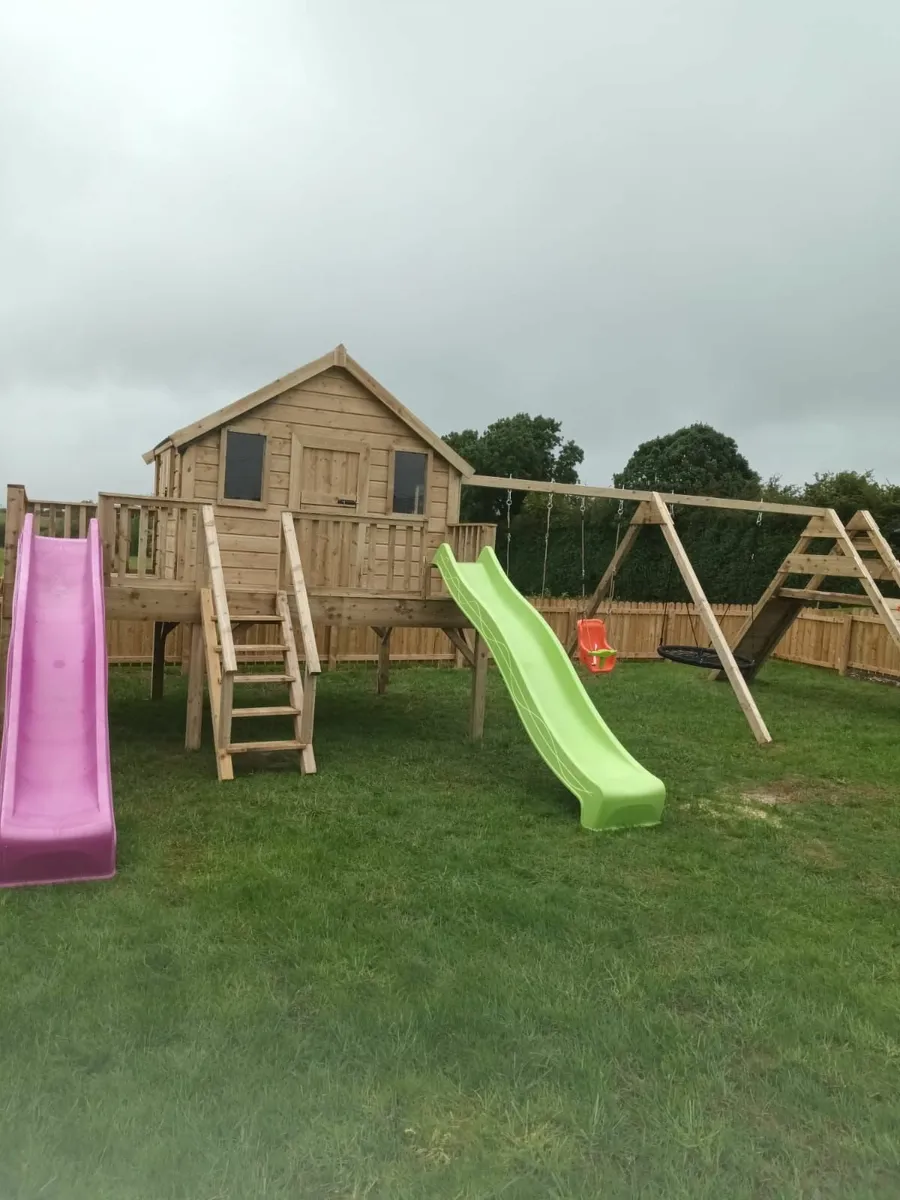 Playhouse with slide store sale