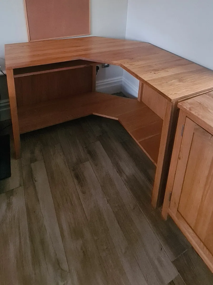 desk and side cabinet