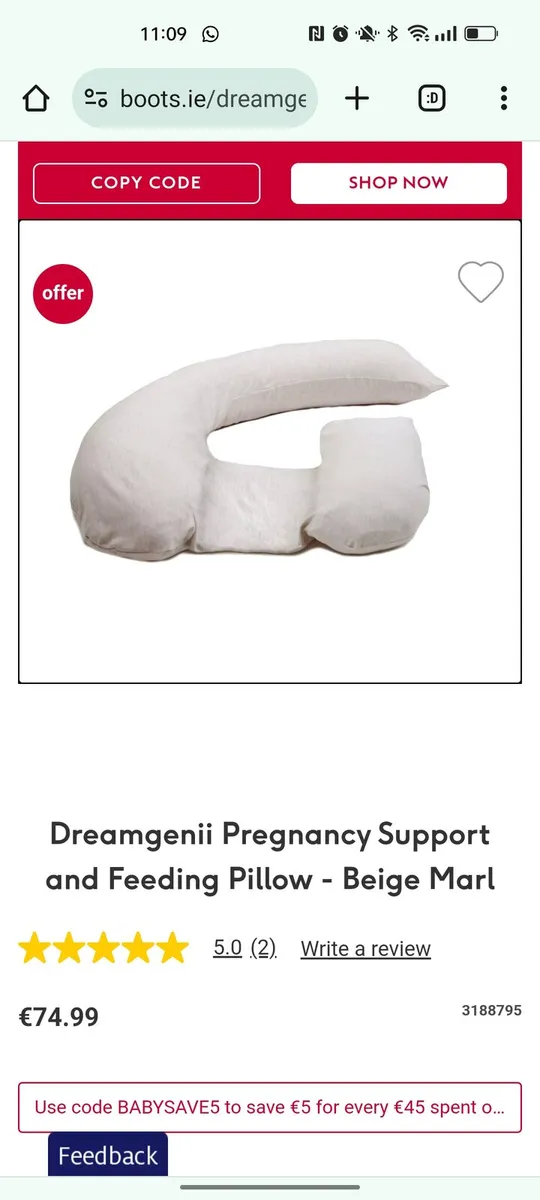 *NEW Dreamgenii pregnancy support/feeding pillow - Image 4