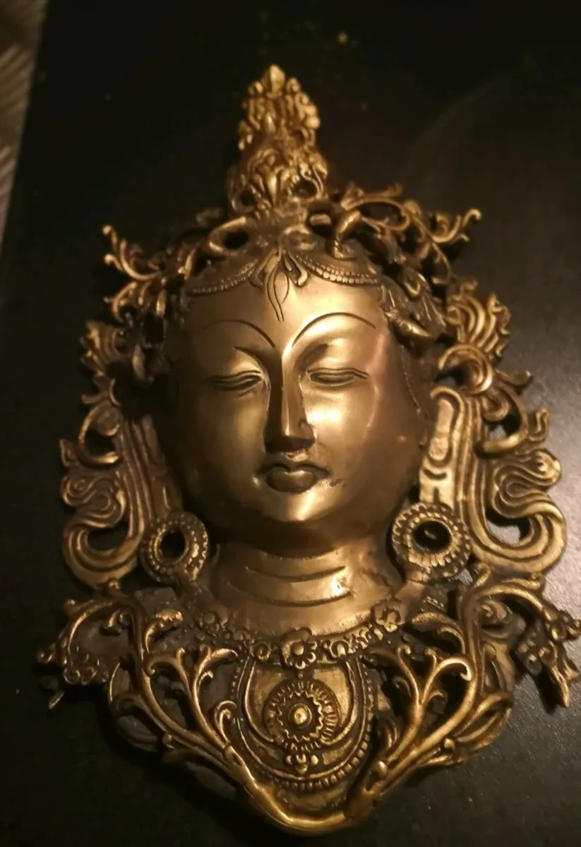 Indian Deity bronze heavy wall mask - Image 1