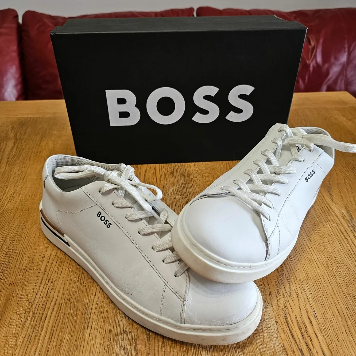 HUGO BOSS CLINT TENN TRAINER UK10 WHITE - Image 1