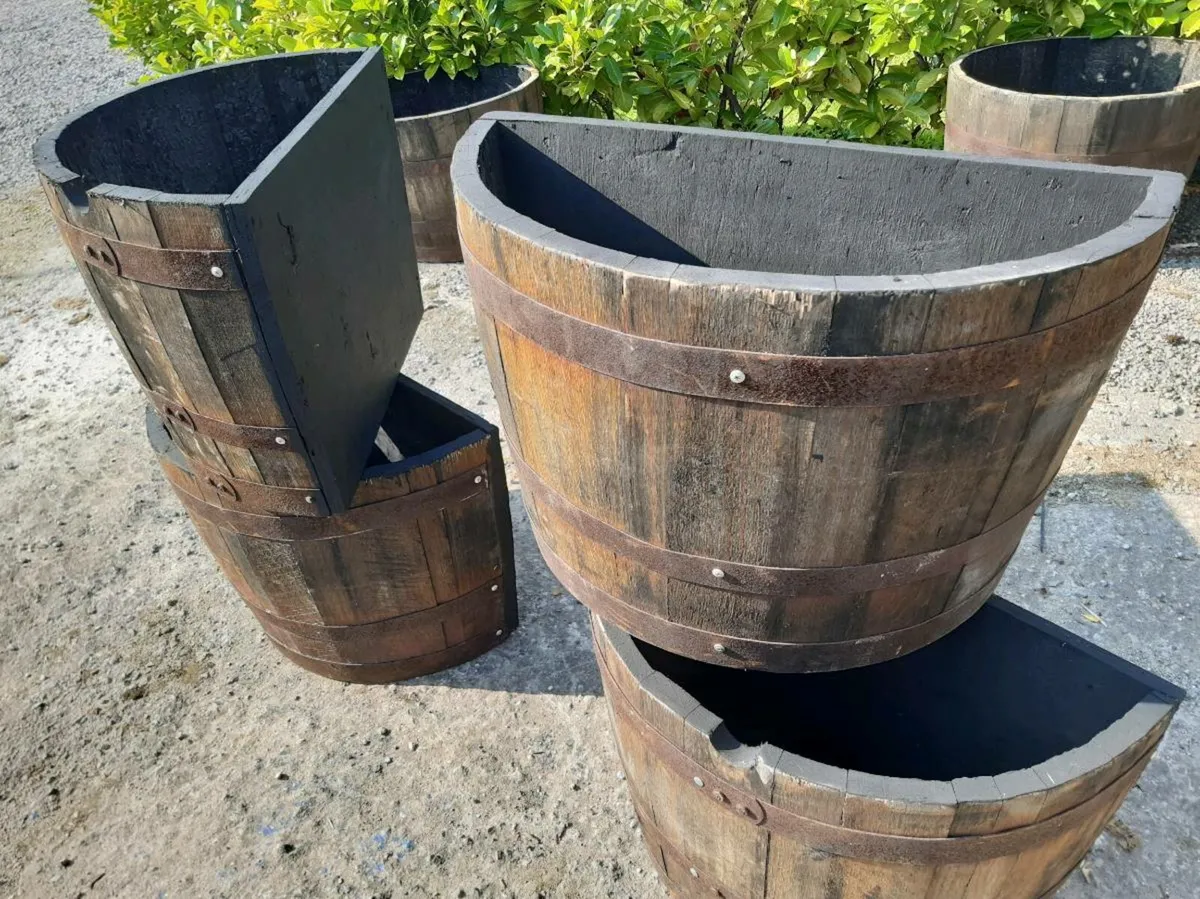 Quarter barrel planters - Image 1