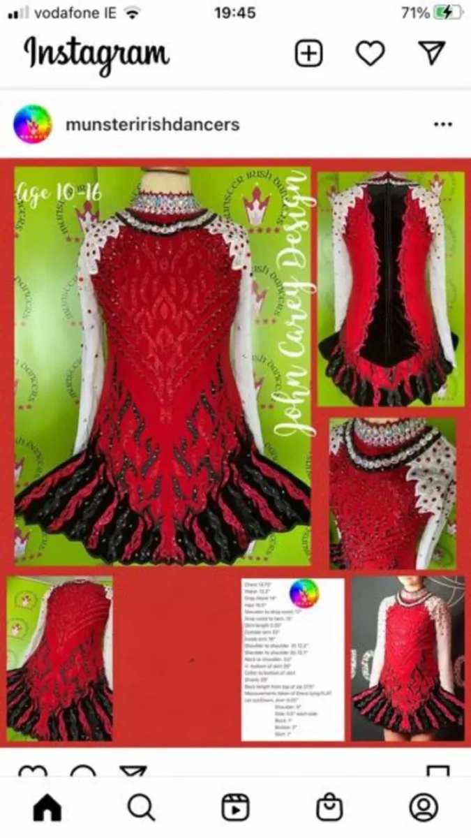 John Carey Irish Dancing Dress 10-14 years