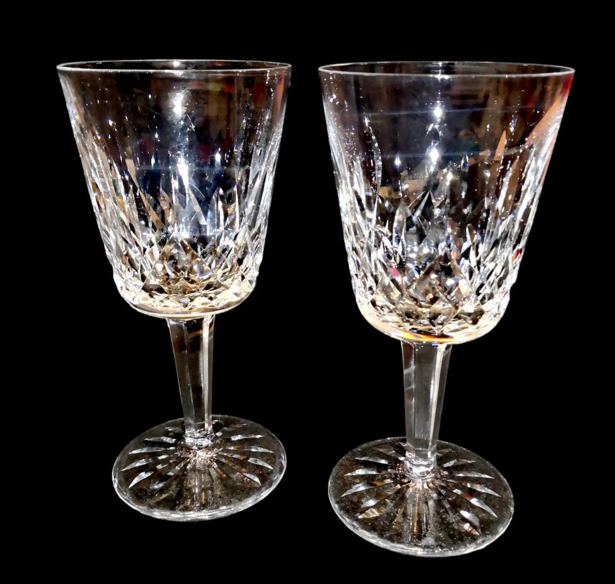 Pair of Waterford large Lismore goblets - Image 1