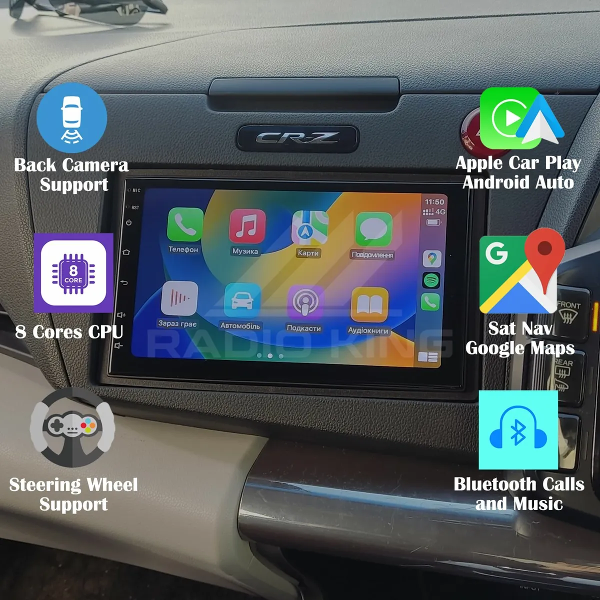 PREMIUM CARPLAY HONDA CR-Z ANDROID AUTO RADIO - Image 1