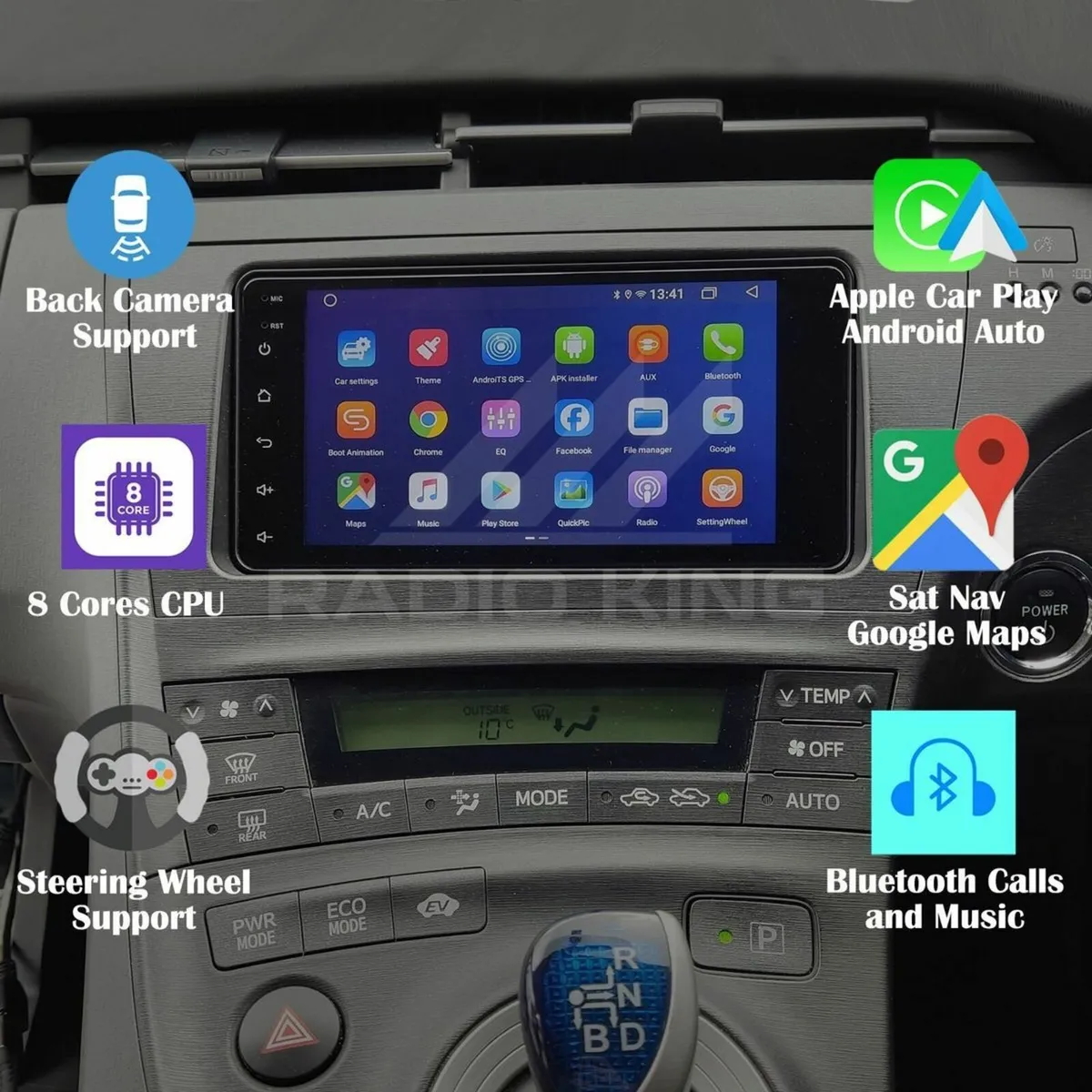 PREMIUM. CARPLAY TOYOTA PRIUS ANDROID AUTO STEREO