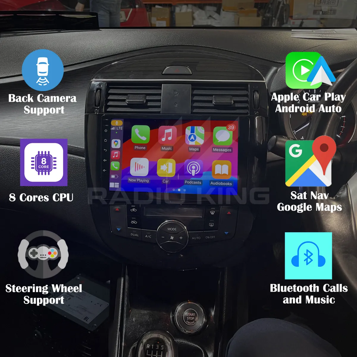 PREMIUM CARPLAY NISSAN PULSAR ANDROID AUTO STEREO - Image 1