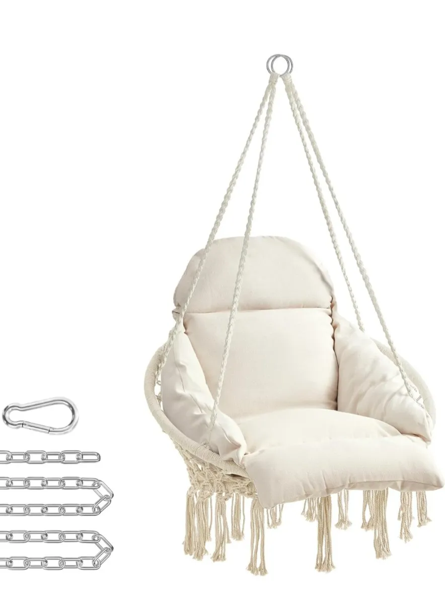 Hanging Swing Chair with a Thick Cushion - Image 1