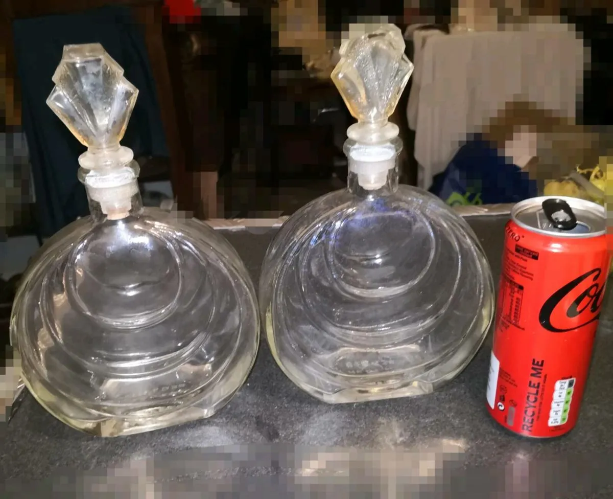 Pair of Art Deco heavy decanters - Image 2