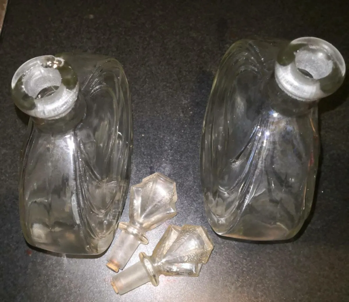 Pair of Art Deco heavy decanters - Image 3