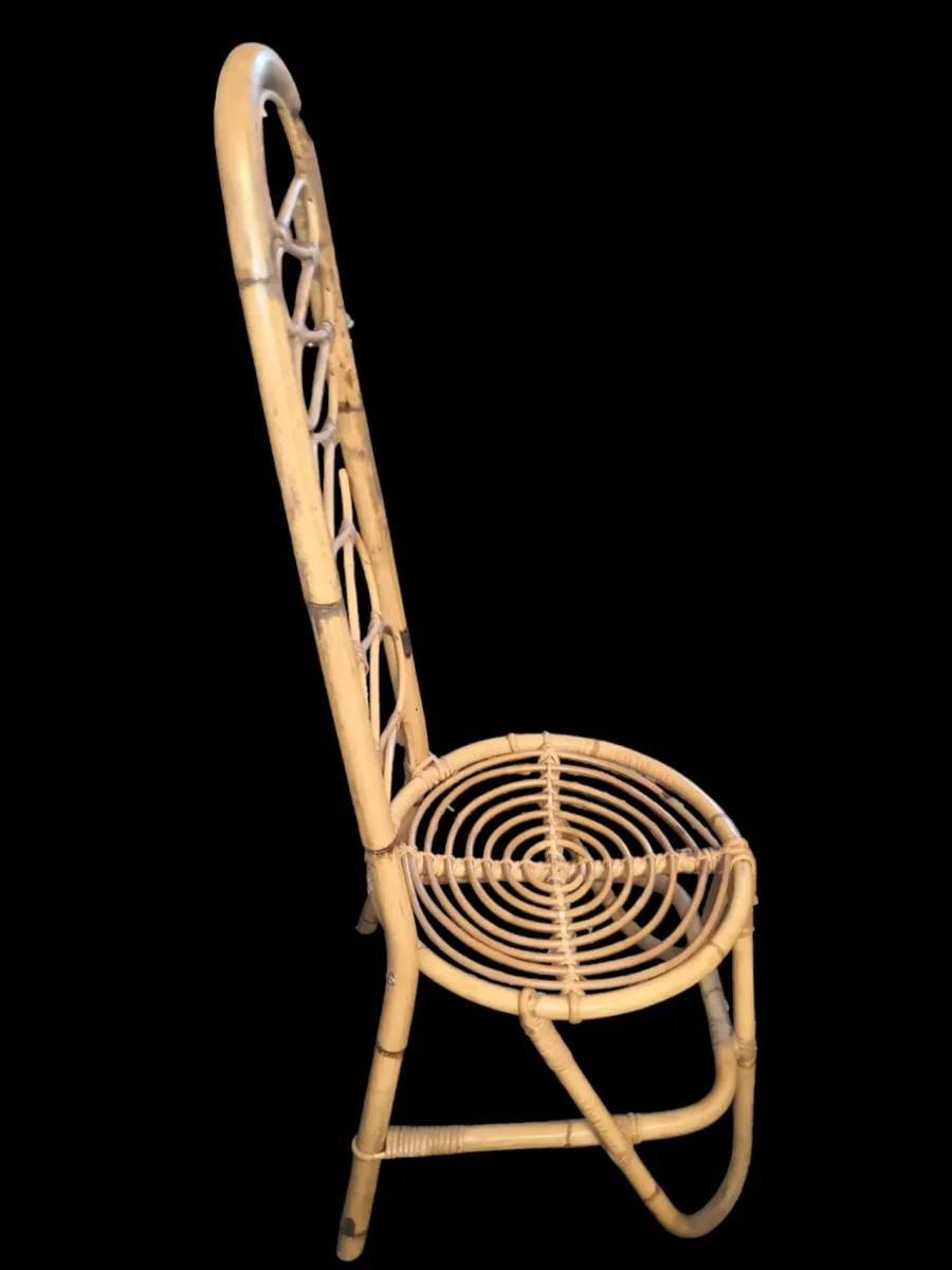 1960s rattan high back chair - Image 3