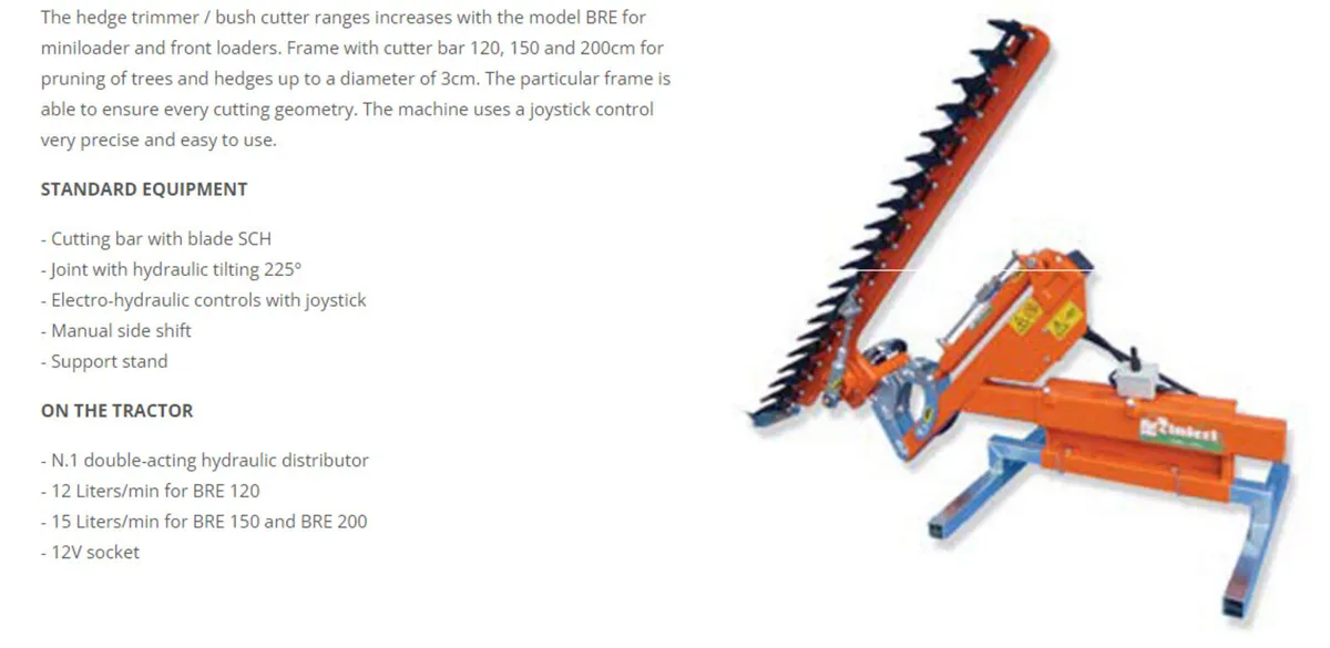 Rinieri BRE hedge trimmer for loader for sale in Co. Wexford for €1 on