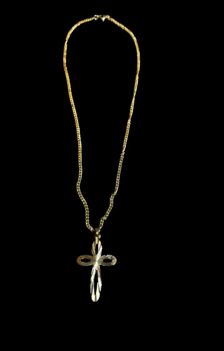 Gold PLATED chain with cross - Image 2