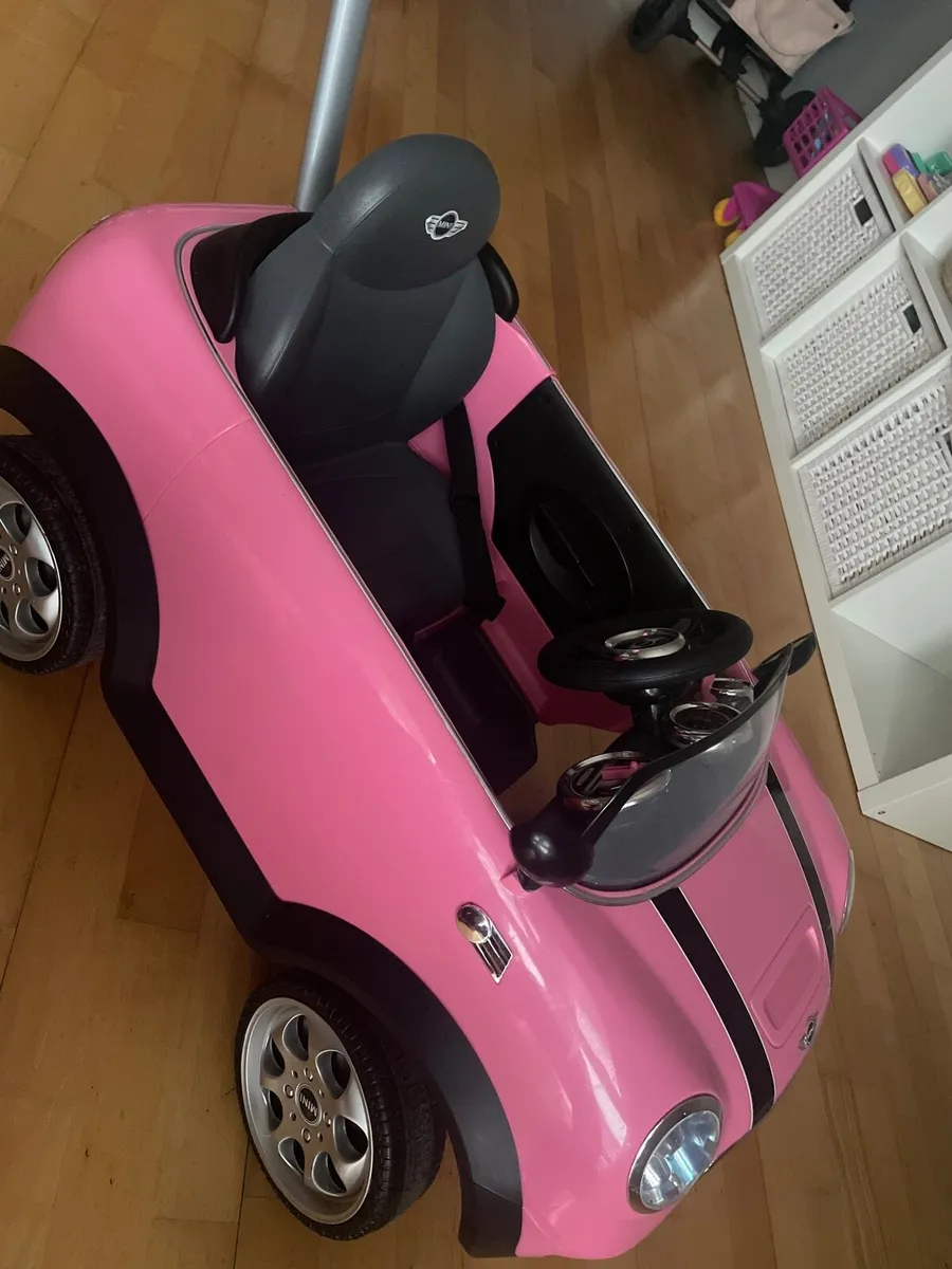 Pink mini cheap cooper push car