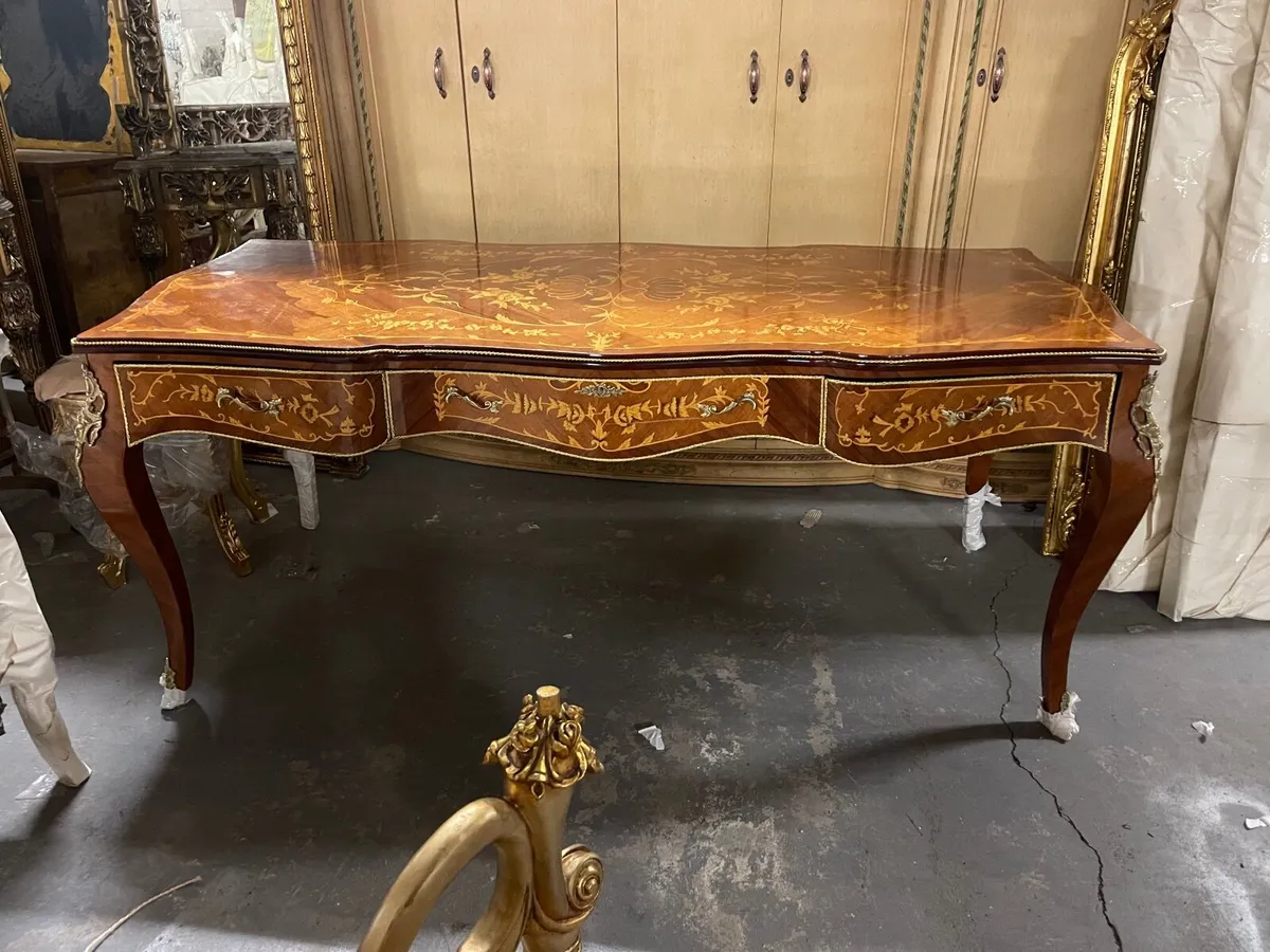 Very large inlaid handmade desk - Image 1