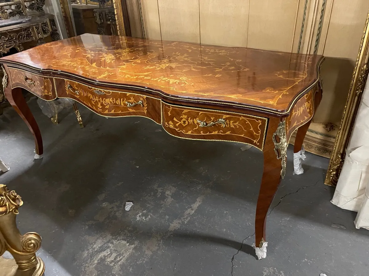 Very large inlaid handmade desk - Image 2