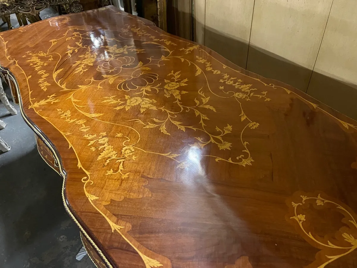 Very large inlaid handmade desk - Image 3