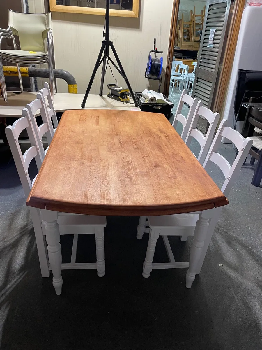 Large farmhouse table on sale and chairs