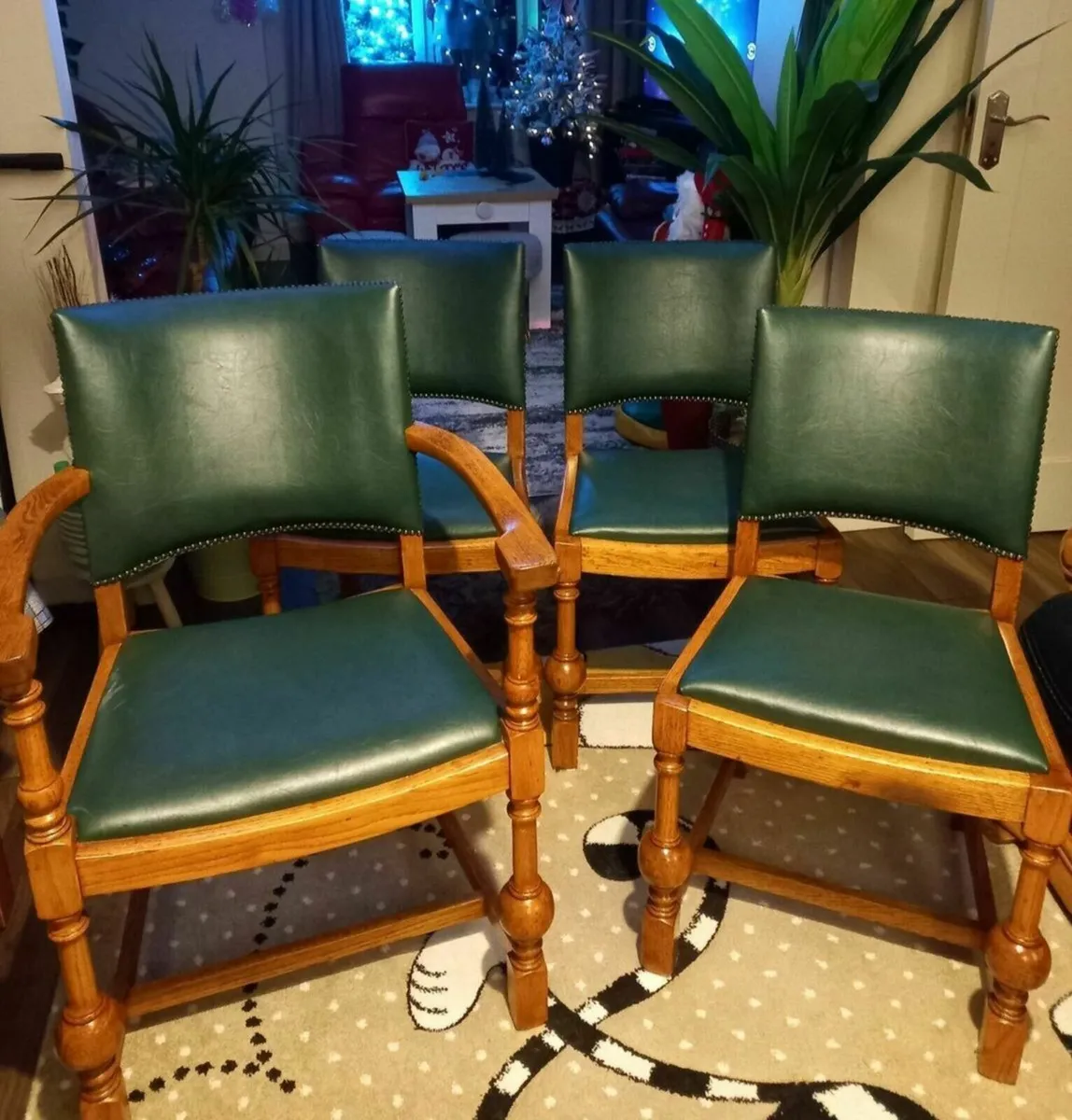 Real leather deals dining room chairs