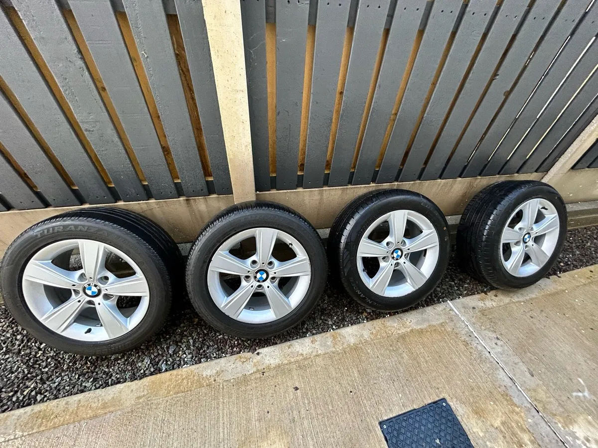 BMW 4 alloys with new tyres 16inch 206/55/16 - Image 1