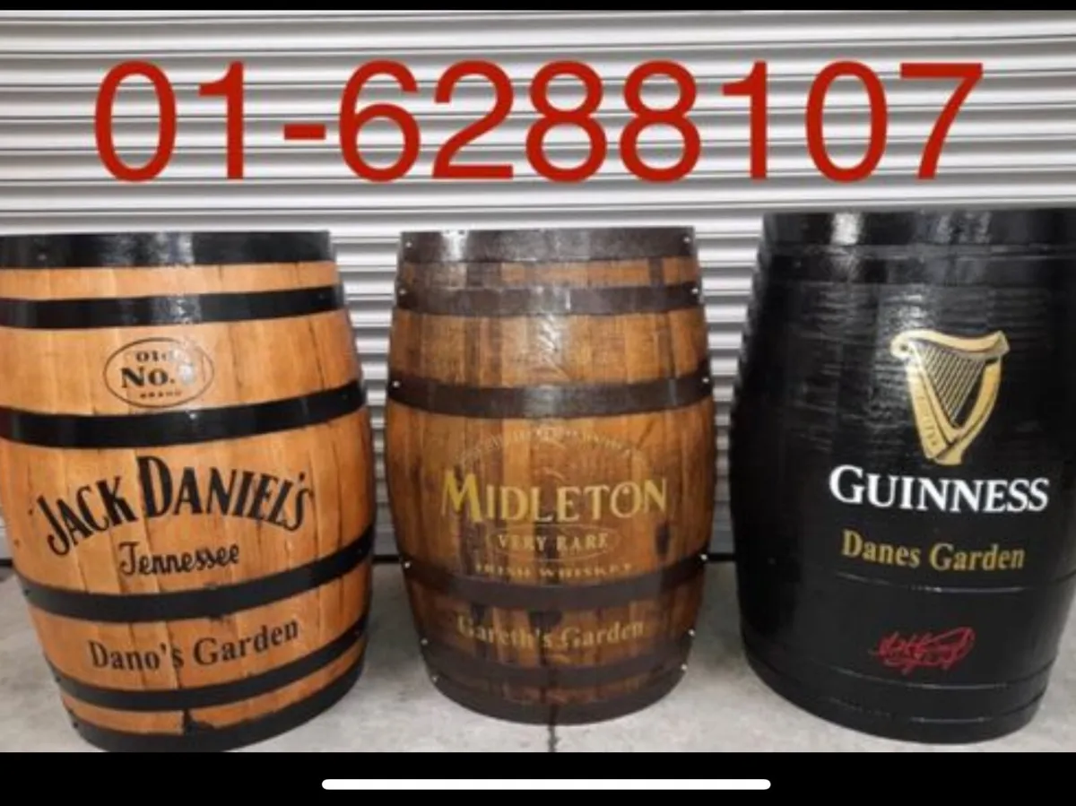 Oak whiskey barrels - planters etc - Image 1