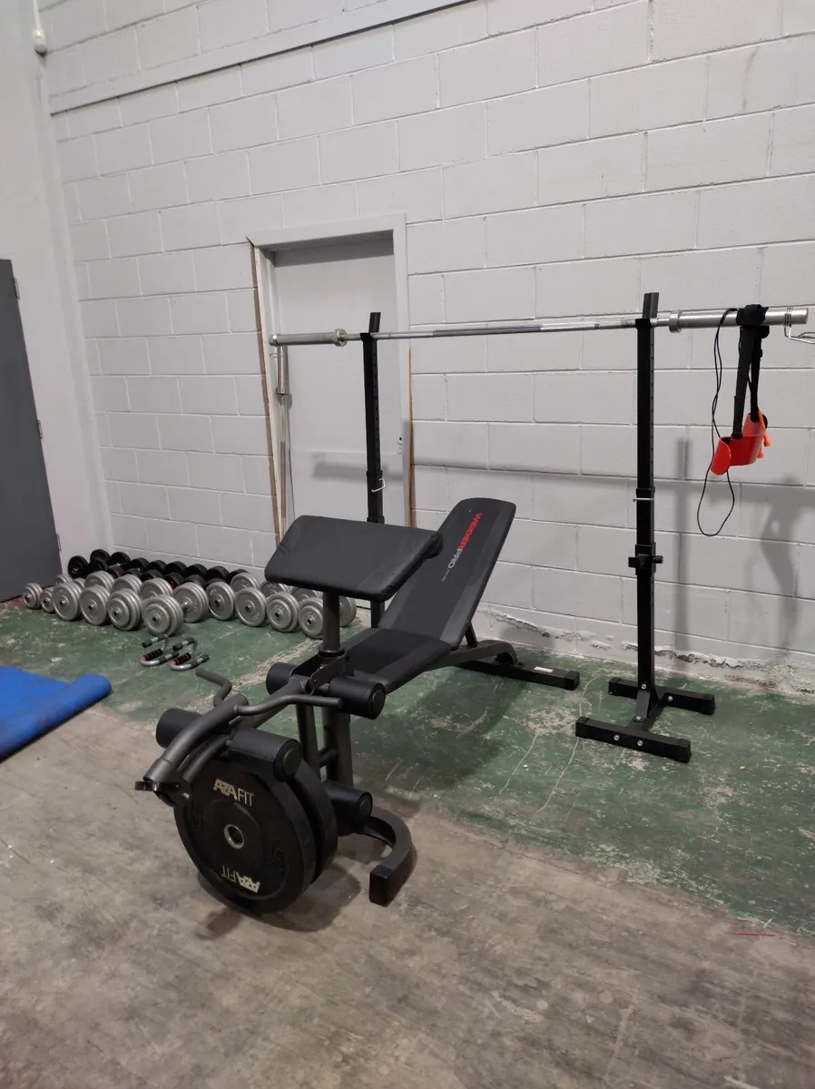 Dumbbells. Bench .Olympic bar. Barbel stand. for sale in Co