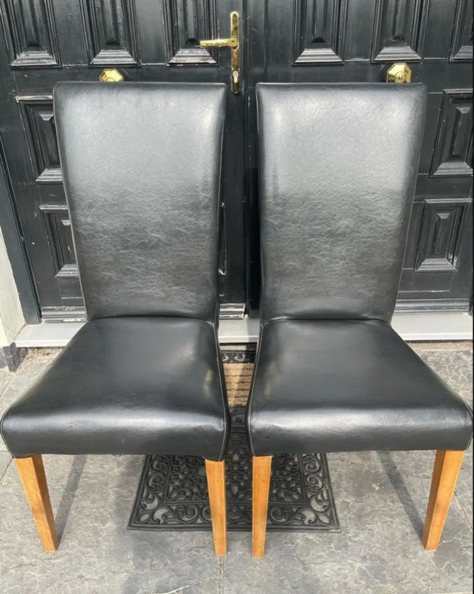 Tall back store leather dining chairs